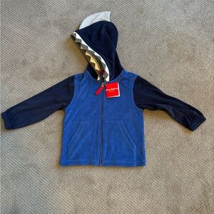 Hanna Andersson Terry Zip Up Shark Hoodie - size 100 (4T)